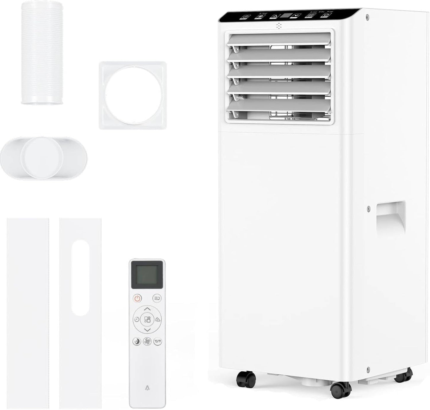 Leises 4-in-1 Mobiles Klimagerät 12000 BTU | Kühlen/Ventilieren/Entfeuchten/Follow-Me | Für Räume Bis 43–51㎡ Abluftschlauch+Digitaldisplay+Fernbedienung+24h-Timer