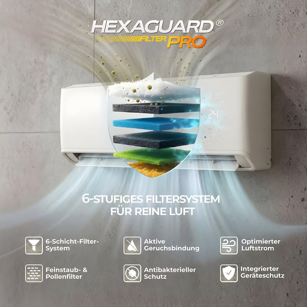 Kältebringer R290 Split Klimaanlage - 12000 BTU - 3,4 kW - Propan Klimagerät mit Heizfunktion, WiFi & App, bis 55qm, sehr leise - 5m Kupferleitung, Kältemittel R290, Montagematerial, Wandhalterung