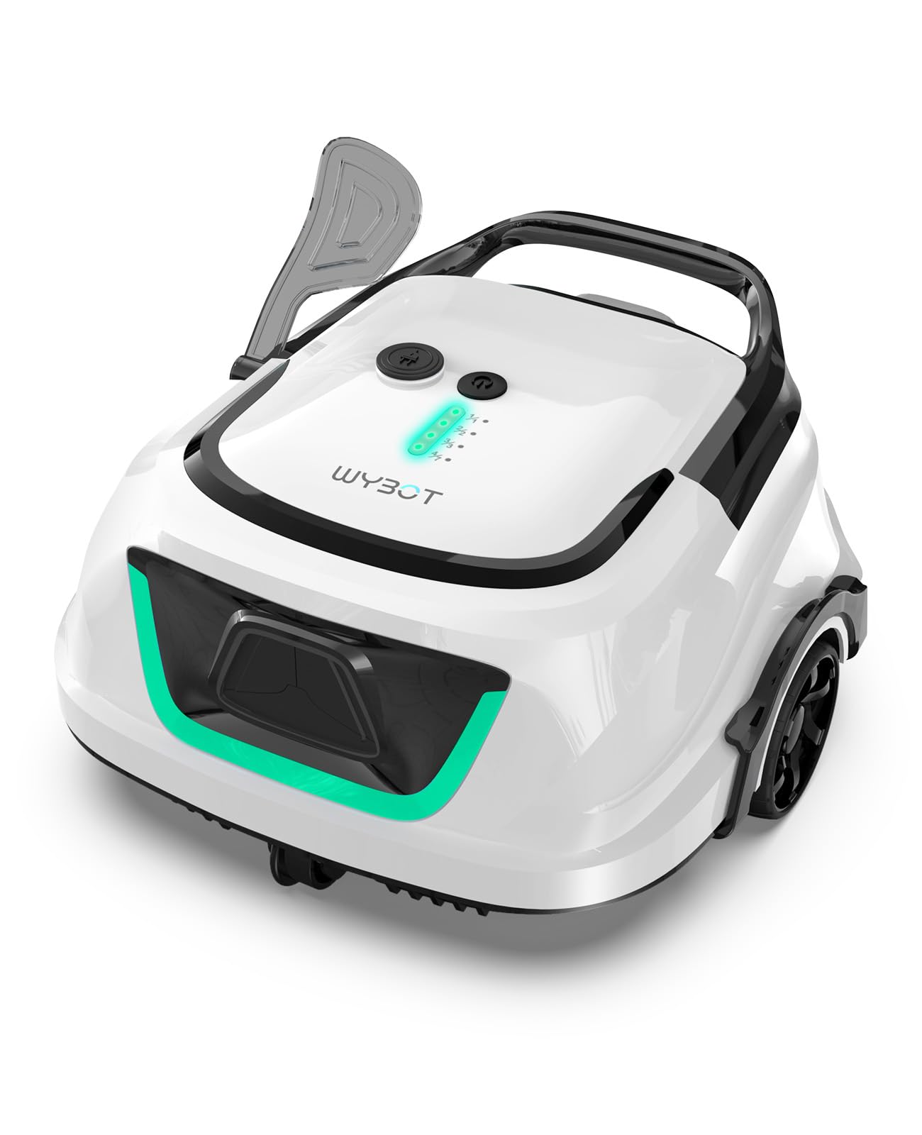 WYBOT A1 Poolroboter, Laufzeit bis zu 120 Minuten, Pool Roboter Kabellos mit Doppelfilter und Poolroboter Akku für Aufstellpool bis zu 100㎡,Mattes Schwarz Grün
