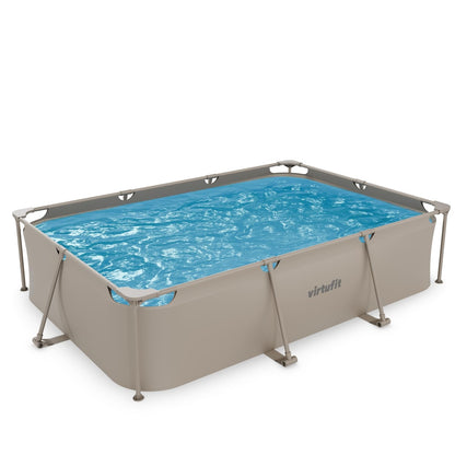 VirtuFit Rundpool Ø366 x 100 cm Anthrazit - inkl. Filterpumpe - Stabil & langlebig - Gartenpool - Familienpool