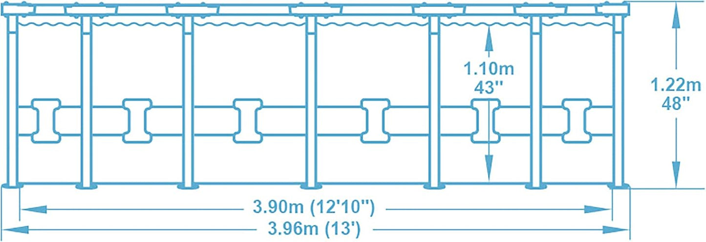 Bestway® Steel Pro MAX™ Aufstellpool Komplett-Set mit Filterpumpe Ø 396 x 122 cm, lichtgrau, rund
