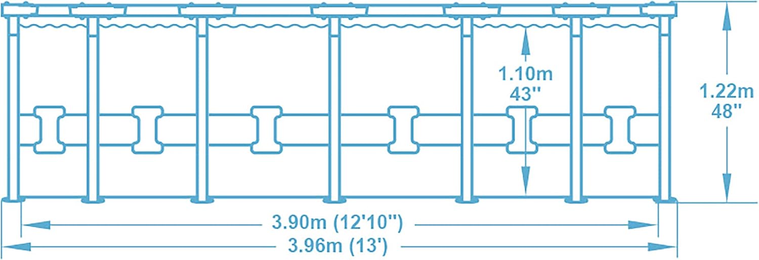 Bestway® Steel Pro MAX™ Aufstellpool Komplett-Set mit Filterpumpe Ø 396 x 122 cm, lichtgrau, rund