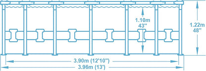 Bestway® Steel Pro MAX™ Aufstellpool Komplett-Set mit Filterpumpe Ø 396 x 122 cm, lichtgrau, rund