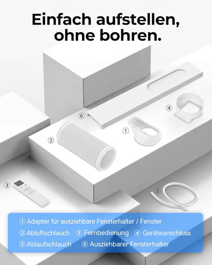 Mobile Klimaanlage 9000 BTU, Klimaanlage Mobil mit Abluftschlauch, Mobiles Klimagerät leise 55dB, mit Timer