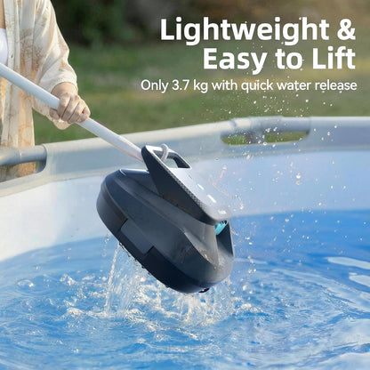 (2026 Neu) X2 Poolroboter Akku mit 200 Min Laufzeit, Kabelloser Poolsauger Auto-Parkfunktion, 3.3 h Schnellladung, für Aufstellpools & Ebene eingelassene Pools bis 120m², Blau