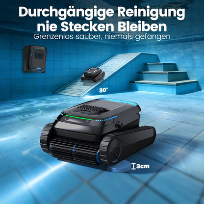 (2026 Upgrade) Poolroboter Boden und Wand, Wasserlinie, Poolsauger Akku Kabelloser, Intelligenter Navigation, 18927LPH Leistungsstarker, Poolreiniger für Pools bis zu 170㎡, PC10