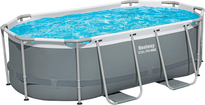 Bestway Steel Pro MAX Solo Pool ohne Zubehör 305 x 200 x 84 cm, grau, oval