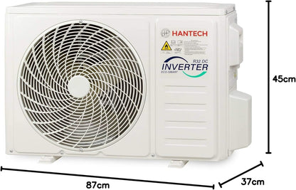 HANTECH Split Klimaanlage 12000 BTU 3,4 kW Inverter Set - Klimagerät mit App-Funktion zum Kühlen und Heizen – Modell Elegant (bis 45m²)