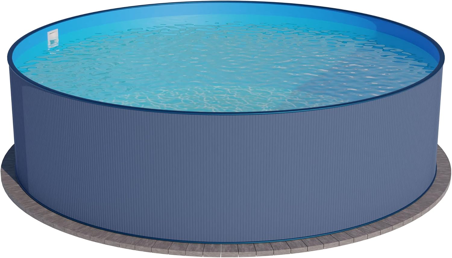 Stahlwandpool rund 300x120cm, Stahl 0,4mm anthrazit, Folie 0,4mm blau, Einhängebiese