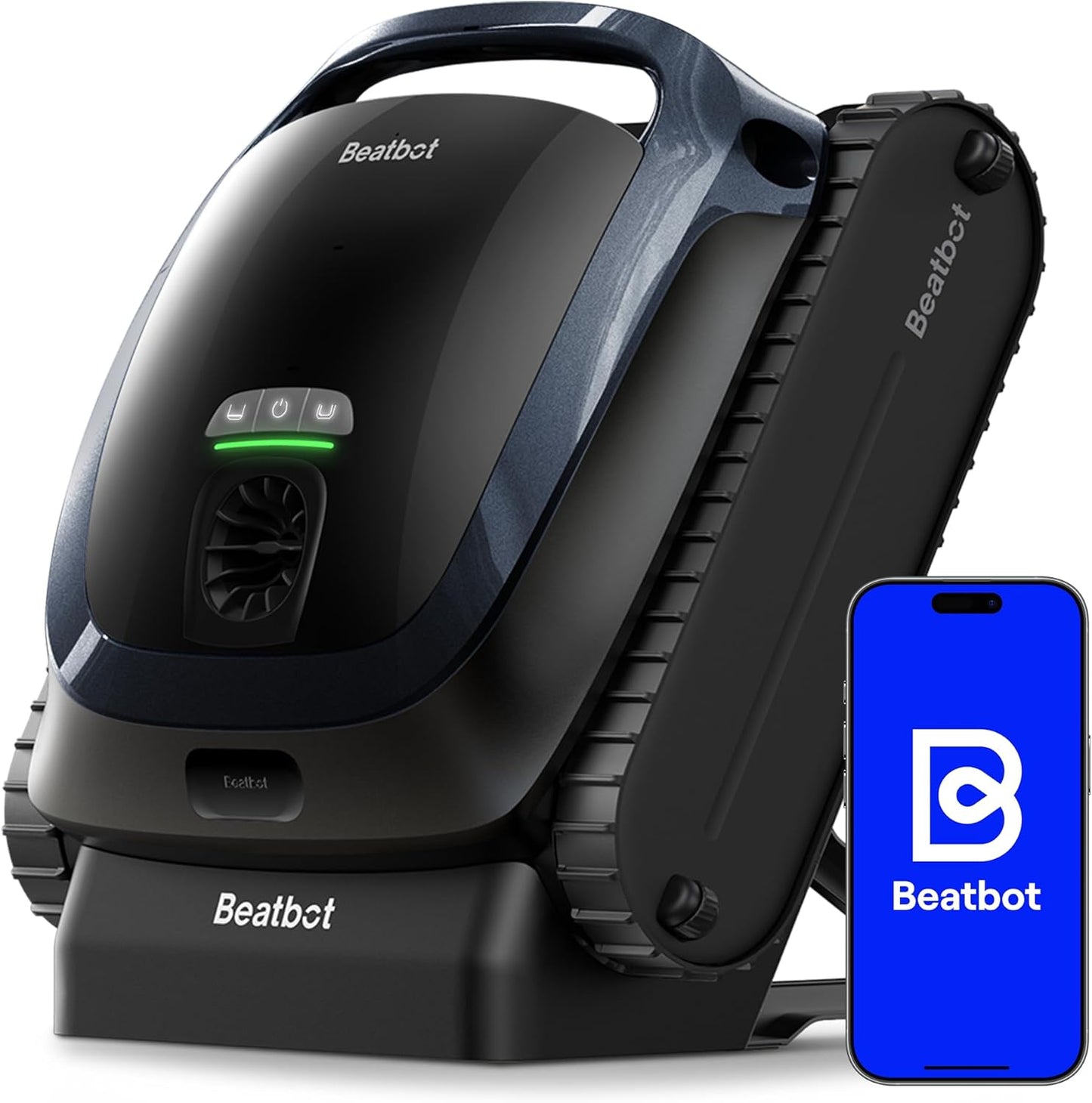 Beatbot AquaSense 2 Poolroboter, Akku Poolsauger mit Oberflächen-Parkfunktion, Poolreiniger Boden und Wand, Doppelte Reinigung der Wasserlinie, für Pools bis zu 300 m², Fenstergrau