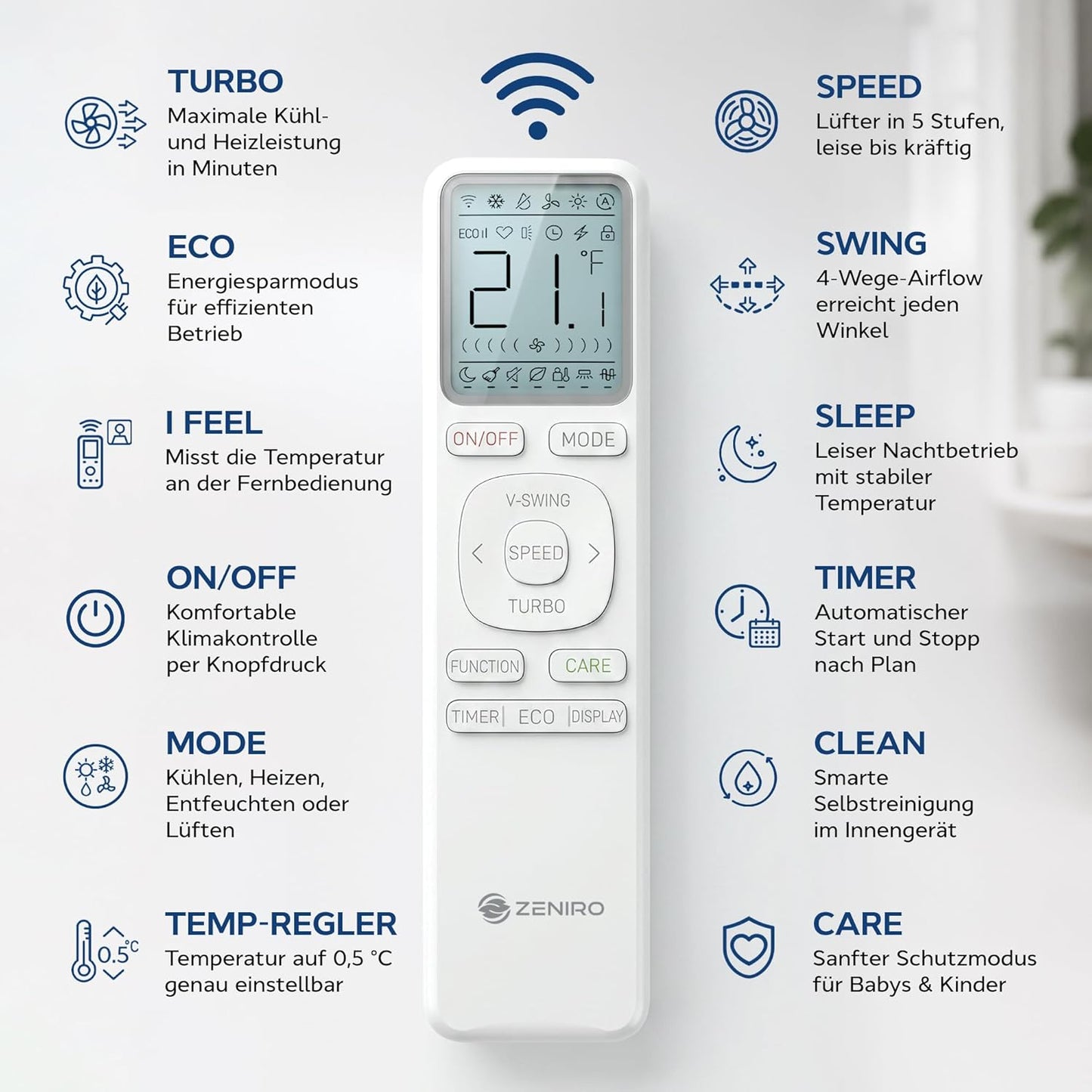 Klimaanlage Set Split - mit WiFi/App Funktion Klimagerät Kühlen A++/ Heizen A+ 3,5kW 12000 BTU Sehr Leise, Kältemittel R32 - Fernbedienung, Timerfunktion - Inkl. Montagematerial