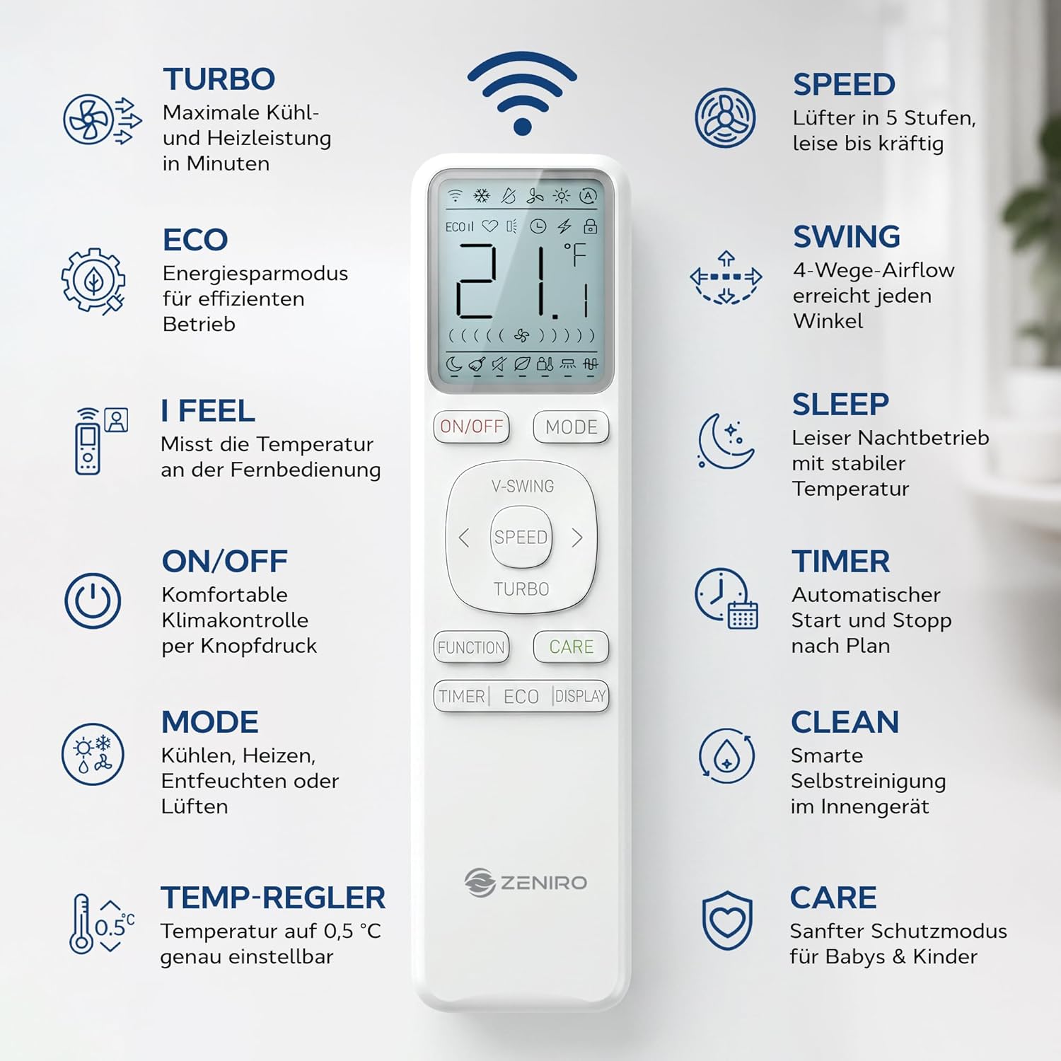Klimaanlage Set Split - mit WiFi/App Funktion Klimagerät Kühlen A++/ Heizen A+ 3,5kW 12000 BTU Sehr Leise, Kältemittel R32 - Fernbedienung, Timerfunktion - Inkl. Montagematerial
