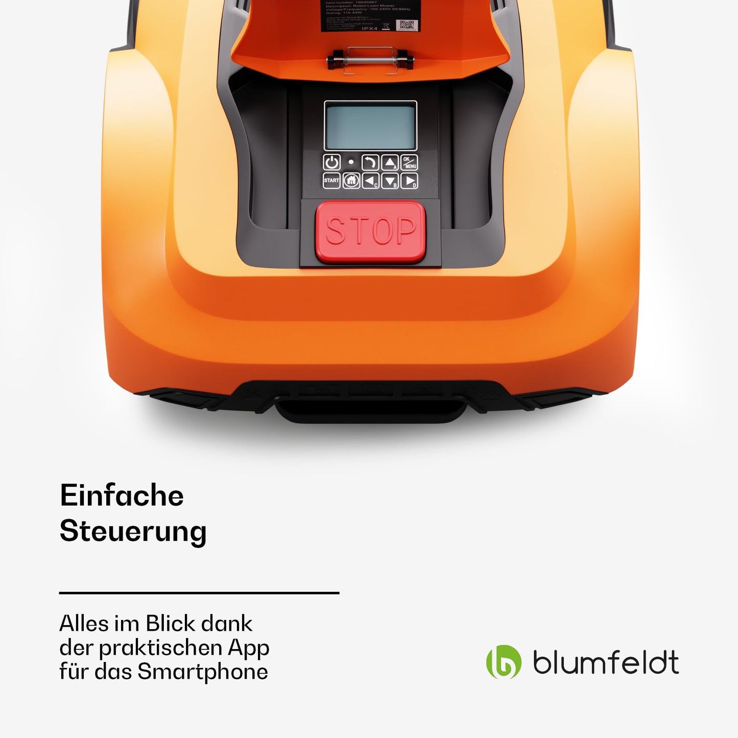 blumfeldt Smarter Akku-Rasenmäher – bis 1.400m², Begrenzungskabel, leise, Lithium-Ionen Akku, 3 Std. Laufzeit