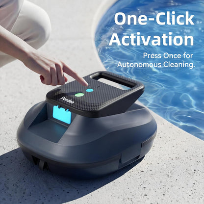 (2026 Neu) X2 Poolroboter Akku mit 200 Min Laufzeit, Kabelloser Poolsauger Auto-Parkfunktion, 3.3 h Schnellladung, für Aufstellpools & Ebene eingelassene Pools bis 120m², Blau