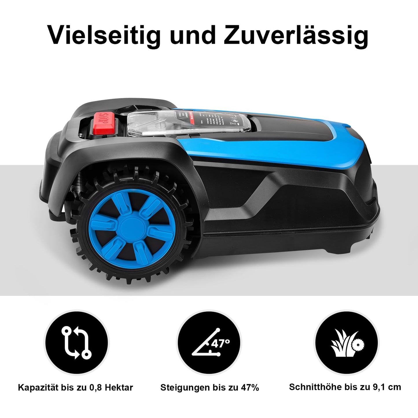 Bonnlo Mähroboter – 1000m², 20V 4.0Ah Akku, Begrenzungskabel, Bluetooth/WLAN Steuerung, Selbstladung, Leise & Umweltfreundlich