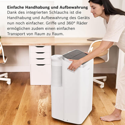 Bosch Cool 5100 Mobiles Klimagerät - 3-in-1 Klimaanlage, Luftentfeuchter, Ventilator - 3,4 kW für Räume bis zu 46 m² - Mit Auto-Modus, Silent-Modus & Sleep-Modus