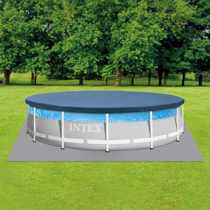 Intex 26722NP – Aufstellpool Prism Frame Clearview Rund, Filterpumpe 3785 L/h, Leiter, Bodenplane und Abdeckplane, 12706 L, Stahl und PVC, Grau, 427x107 cm