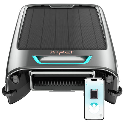 AIPER EcoSurfer S2 Solar Pool Skimmer Roboter, Poolroboter Akku mit App-Steuerung, 24/7 Oberflächenreinigung, Solar- & DC-Ladung, intelligente Hinderniserkennung, 150 µm Filter, OTA-Updates