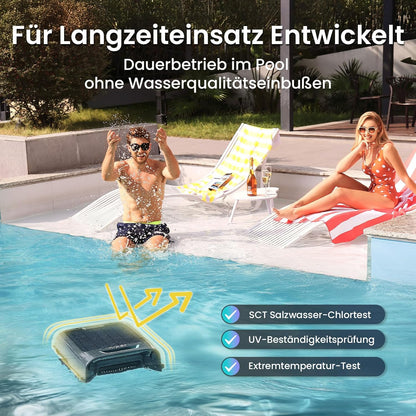 AIPER EcoSurfer S2 Solar Pool Skimmer Roboter, Poolroboter Akku mit App-Steuerung, 24/7 Oberflächenreinigung, Solar- & DC-Ladung, intelligente Hinderniserkennung, 150 µm Filter, OTA-Updates