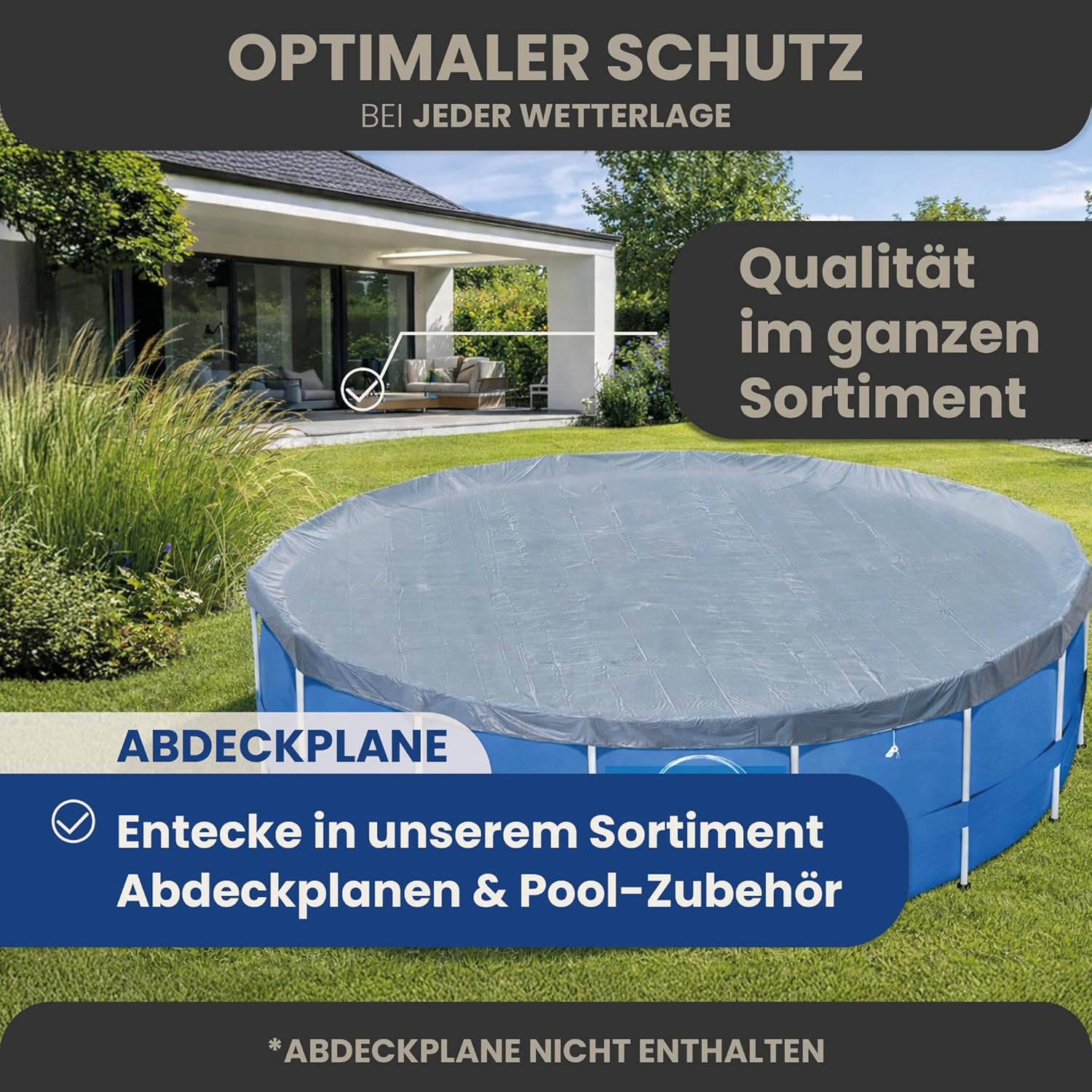 HAF - Swing Frame Pool rund Grau Rattan-Optik (Ø 366 cm, 91 cm tief) - Gartenpool mit 8.300 Liter - Robust, UV-geschützt & korrosionsbeständig - Stabiler Metallrahmen - Schnellaufbau ohne Werkzeug