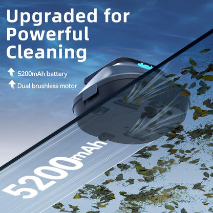 (2026 Neu) X2 Poolroboter Akku mit 200 Min Laufzeit, Kabelloser Poolsauger Auto-Parkfunktion, 3.3 h Schnellladung, für Aufstellpools & Ebene eingelassene Pools bis 120m², Blau