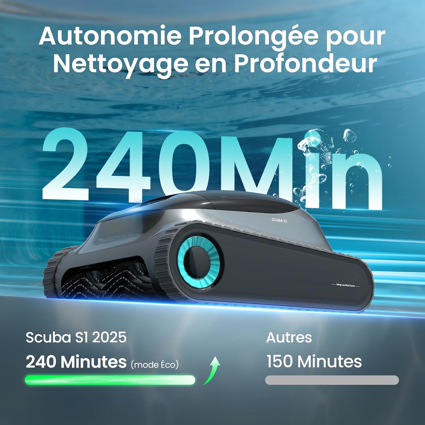 (2026 Upgrade) AIPER Scuba S1 Poolroboter Akku, 240 Min Laufzeit, Ultrafeinfiltration, Pool Bodensauger mit Wand- & Wasserlinienreinigung, App-Steuerung & OTA-Updates, Poolsauger für Pools bis zu 150㎡