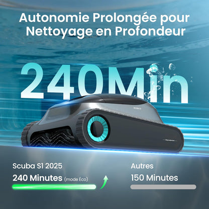 (2026 Upgrade) AIPER Scuba S1 Poolroboter Akku, 240 Min Laufzeit, Ultrafeinfiltration, Pool Bodensauger mit Wand- & Wasserlinienreinigung, App-Steuerung & OTA-Updates, Poolsauger für Pools bis zu 150㎡