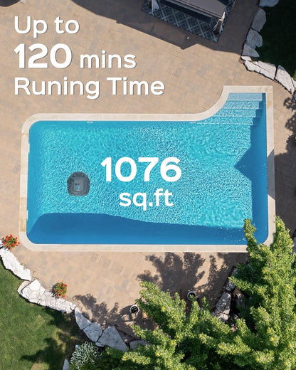 WYBOT A1 Poolroboter, Laufzeit bis zu 120 Minuten, Pool Roboter Kabellos mit Doppelfilter und Poolroboter Akku für Aufstellpool bis zu 100㎡,Mattes Schwarz Grün