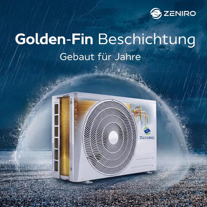 Split Klimaanlage Klimagerät Set Air Conditioner mit Heizfunktion 12000 BTU 3,5kW A++ WiFi/App-Steuerung 4D AirFlow Auto Reinigung inkl. Montagematerial Vorgefüllt R32