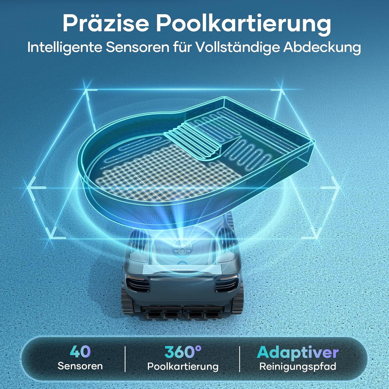 AIPER Scuba X1 Pro Max Poolroboter Boden und Wand, Poolsauger & Skimmer, 32,000 LPH Saugkraft, Pool-Mapping, Smart Surface Parking, Poolroboter für Alle Eingebauten Pools 300㎡,Schwarz