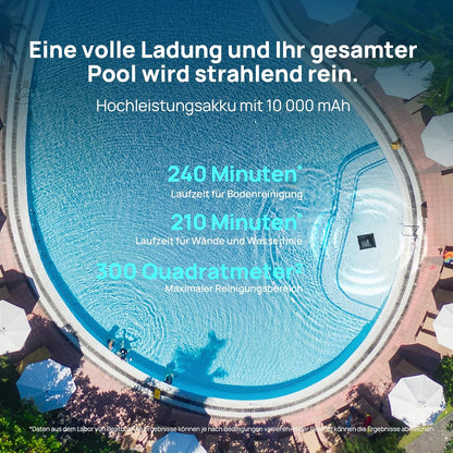 Beatbot AquaSense 2 Poolroboter, Akku Poolsauger mit Oberflächen-Parkfunktion, Poolreiniger Boden und Wand, Doppelte Reinigung der Wasserlinie, für Pools bis zu 300 m², Fenstergrau