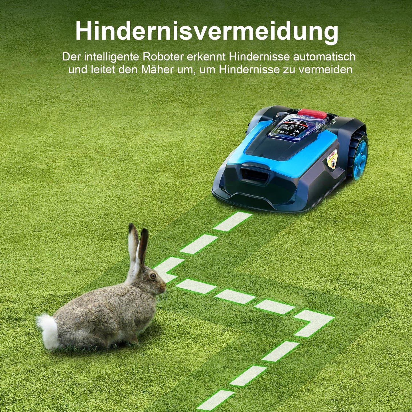 Bonnlo Mähroboter – 1000m², 20V 4.0Ah Akku, Begrenzungskabel, Bluetooth/WLAN Steuerung, Selbstladung, Leise & Umweltfreundlich