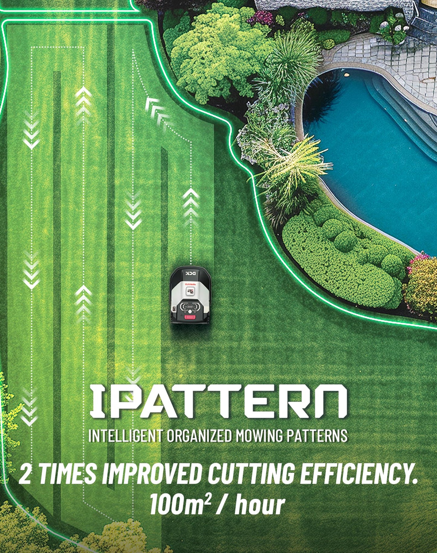 DCK KDRM107 Mähroboter – 1000m², 40% Steigung, LiDAR Hindernisvermeidung, App-Steuerung, Auto-Laden, Mehrzonen-Management